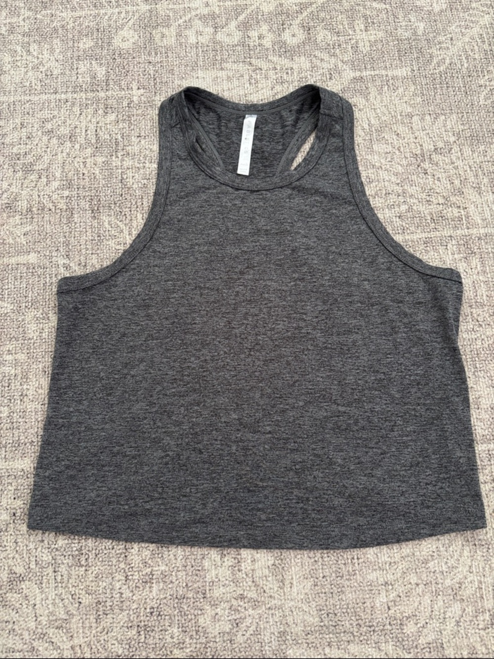 Fabletics Women's Charcoal Gray Racerback Crop Tank Top XXS